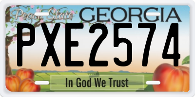 GA license plate PXE2574