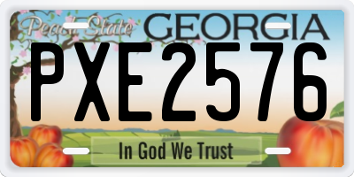 GA license plate PXE2576