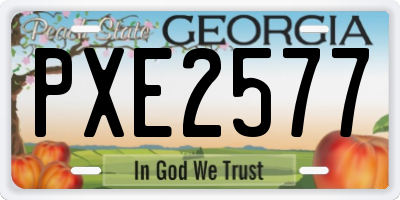 GA license plate PXE2577