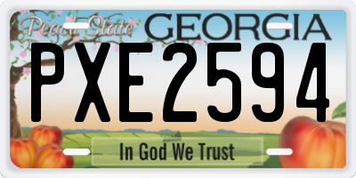 GA license plate PXE2594
