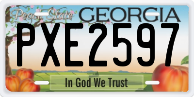 GA license plate PXE2597