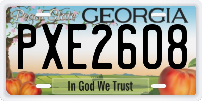 GA license plate PXE2608