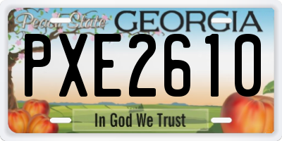 GA license plate PXE2610