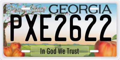 GA license plate PXE2622