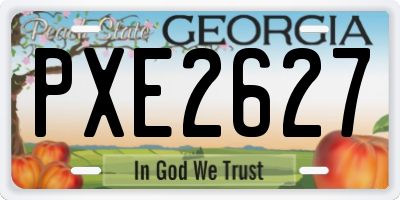 GA license plate PXE2627