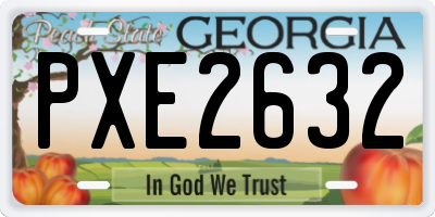 GA license plate PXE2632