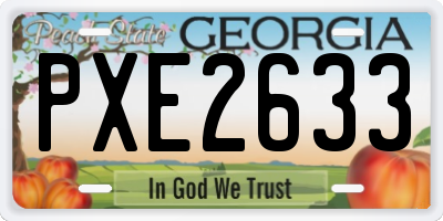 GA license plate PXE2633