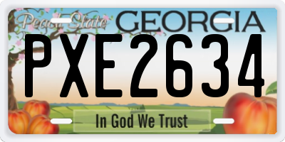 GA license plate PXE2634