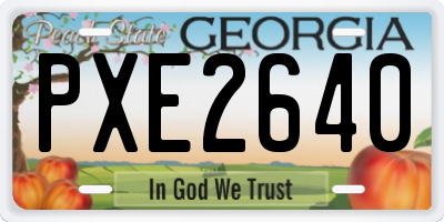 GA license plate PXE2640