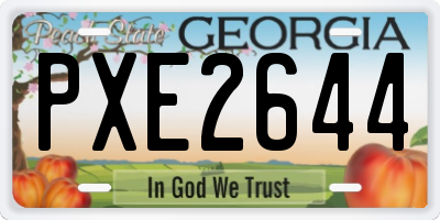 GA license plate PXE2644