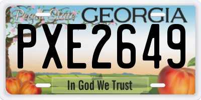 GA license plate PXE2649