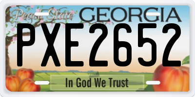 GA license plate PXE2652