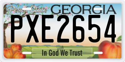 GA license plate PXE2654