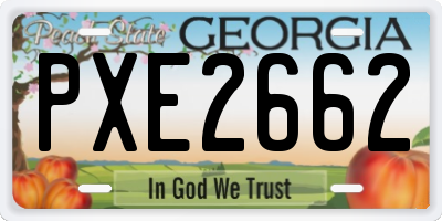 GA license plate PXE2662