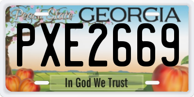 GA license plate PXE2669