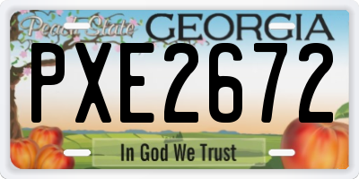 GA license plate PXE2672