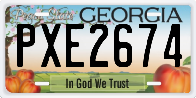 GA license plate PXE2674