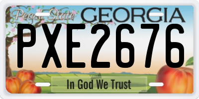 GA license plate PXE2676