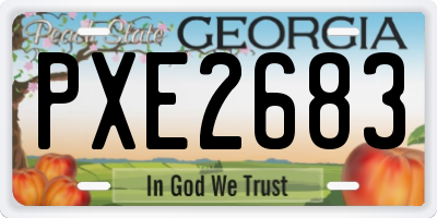 GA license plate PXE2683