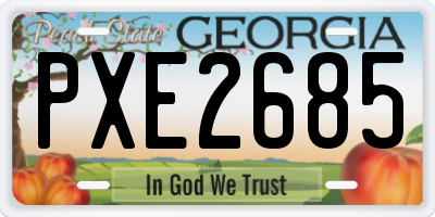 GA license plate PXE2685