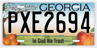 GA license plate PXE2694