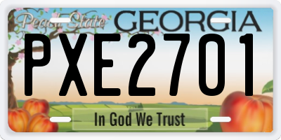 GA license plate PXE2701