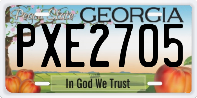 GA license plate PXE2705