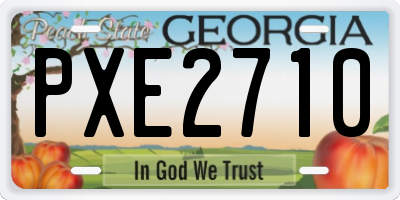 GA license plate PXE2710