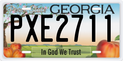 GA license plate PXE2711