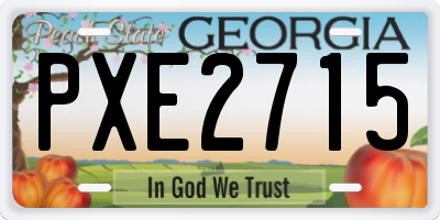 GA license plate PXE2715