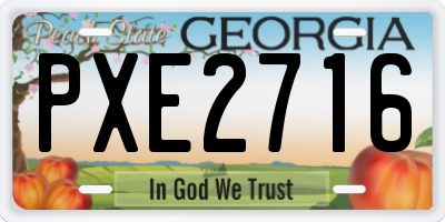 GA license plate PXE2716