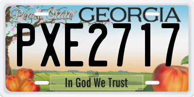 GA license plate PXE2717