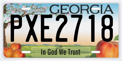 GA license plate PXE2718