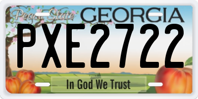 GA license plate PXE2722