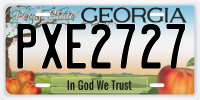 GA license plate PXE2727