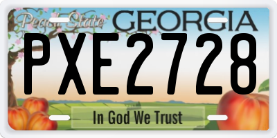 GA license plate PXE2728