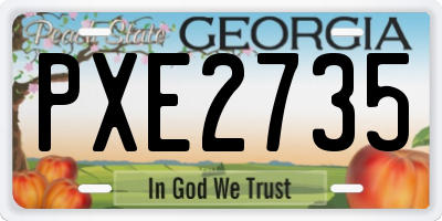 GA license plate PXE2735