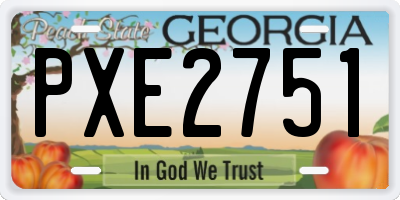 GA license plate PXE2751