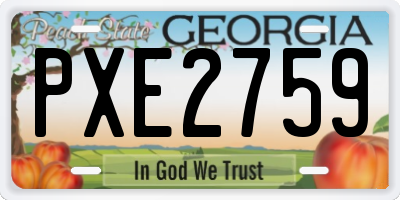 GA license plate PXE2759