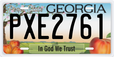 GA license plate PXE2761