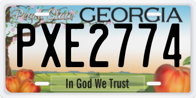 GA license plate PXE2774