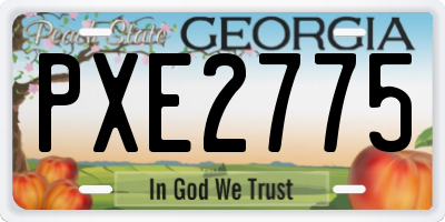 GA license plate PXE2775