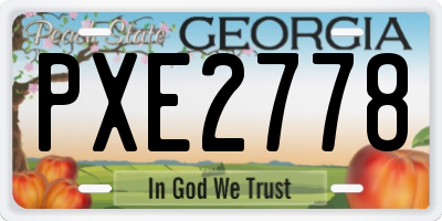 GA license plate PXE2778