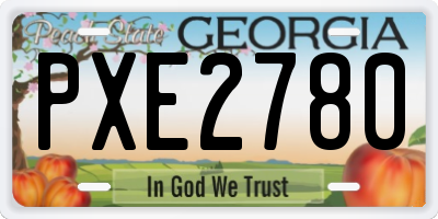 GA license plate PXE2780