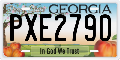 GA license plate PXE2790