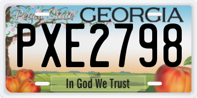 GA license plate PXE2798