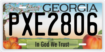 GA license plate PXE2806