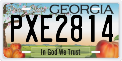 GA license plate PXE2814