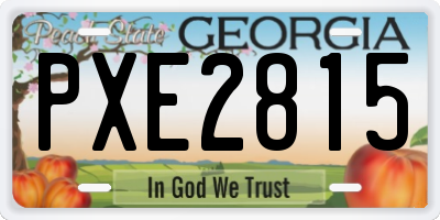 GA license plate PXE2815