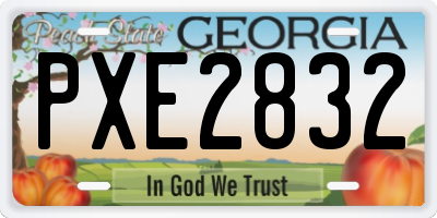 GA license plate PXE2832